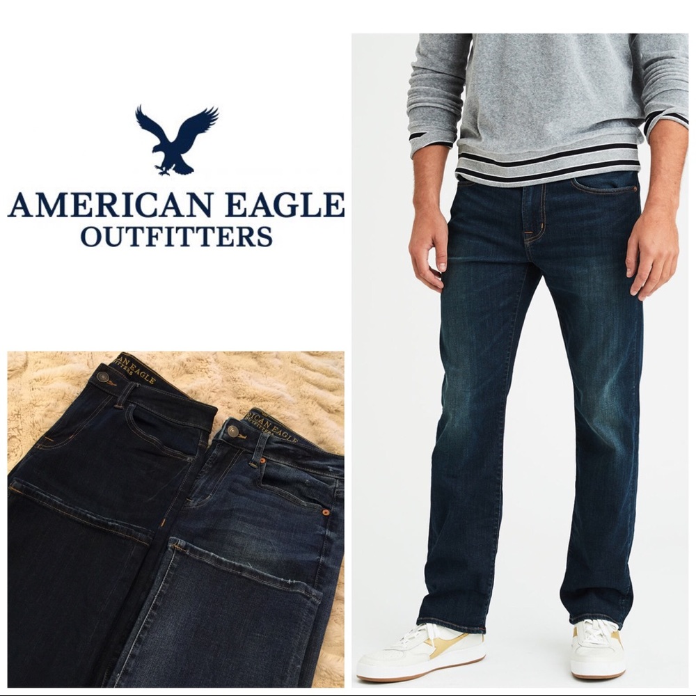 2 Pair Mens AE Extreme Flex Original Bootcut Jeans